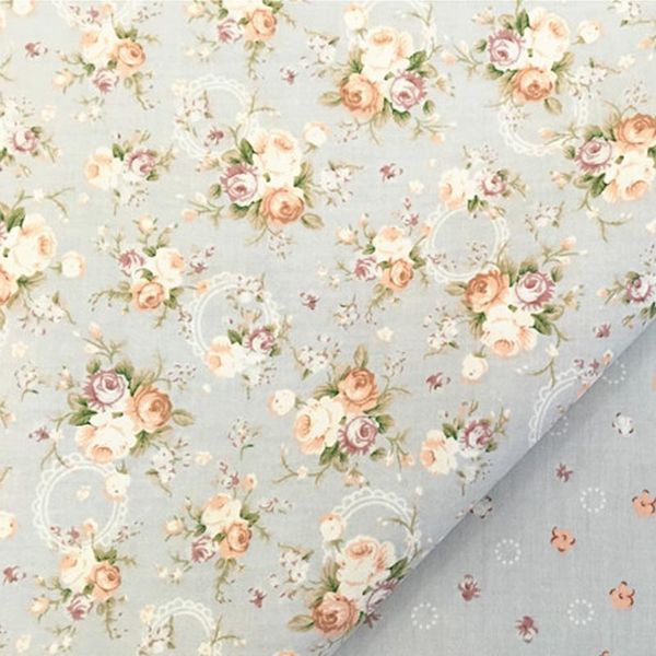 

100% cotton twill cloth elegant gray brown rose fabrics for diy kids doll crib bedding dress clothes cushions handwork tissue, Black;white