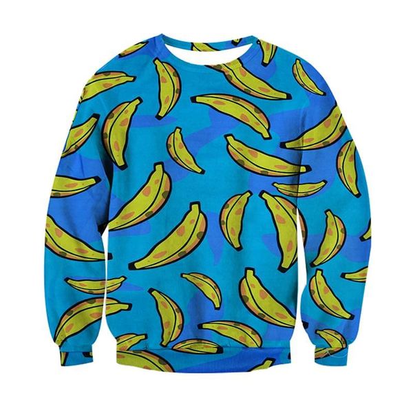 

3d blue color banana hoodies sweatshirts men women pullovers autumn winter jumpers christmas gifts men dropship, Black