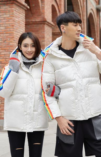 

short rainbow down jacket, Black