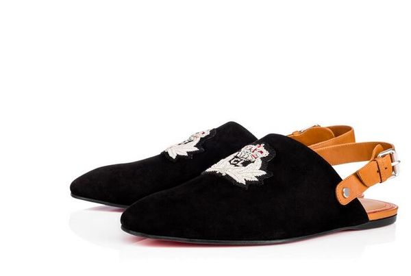 

luxury classic black red suede embroidery men flat loafers shoesis a one-of-a-kind city slipper that can be worked with any spring/summer