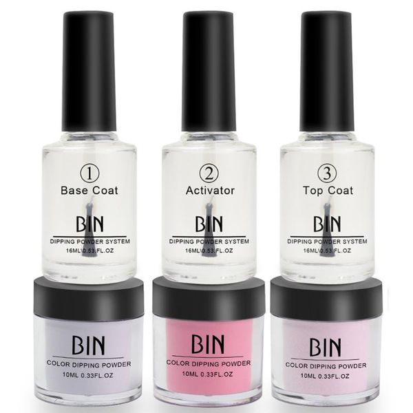 

nail gel 16ml dip powder set acrylic liquid dipping system without lamp cure natural dry bottom seal coat sealant desiccant, Red;pink