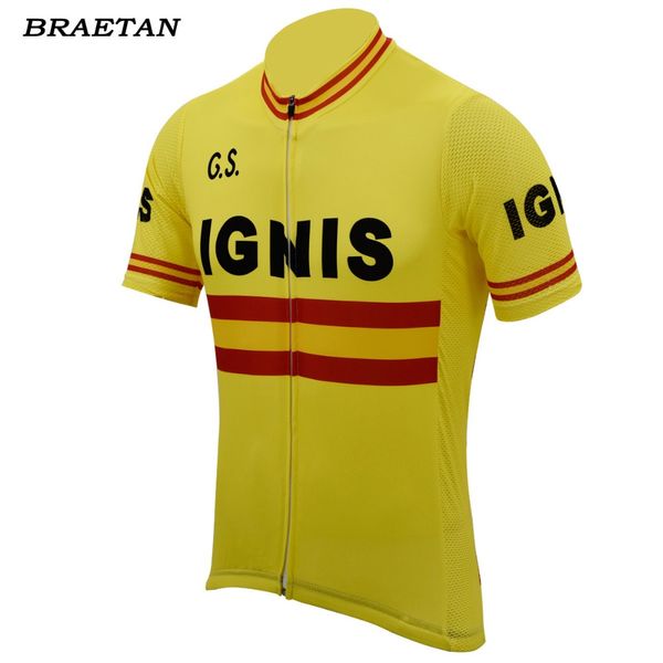 

2018 cycling jersey summer short sleeve yellow red spain flag clothing bike wear clothes hombre short sleeve maillot braetan, Black;red