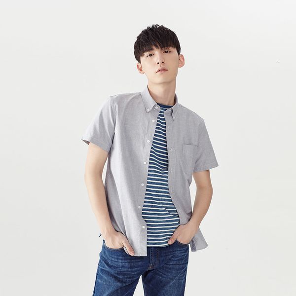 

mijia all passenger oxford spinning basics short sleeve shirt, White;black