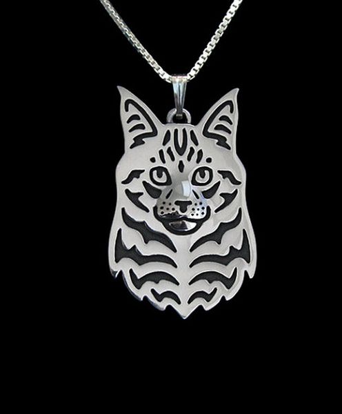 

maine coon cat necklace handmade necklace carved hollow pendant jewelry silver/golden colors plated fast delivery