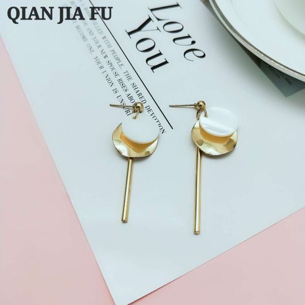 

trendy women earrings gold color plating good quality shell iron earrings, Silver