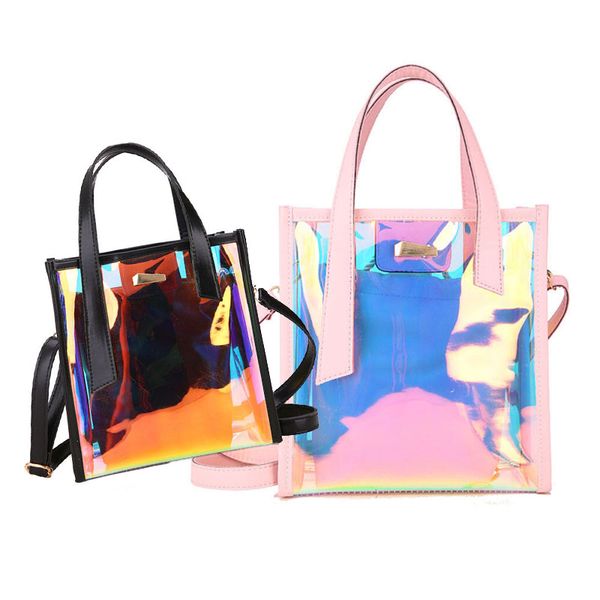 

new fashion women's clear transparent shoulder bag jelly candy summer beach handbag