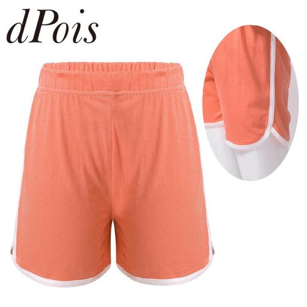 

kids girls sports shorts summer children cotton casual elastic waistband short running fitness gym workout sport yoga shorts, White;red
