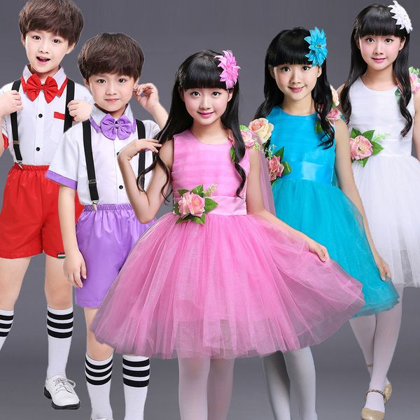 

ballet dress children's performance dress children's performance girls choral dance costumes, Black;red