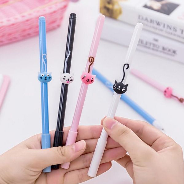 

1 piece korean stationery kawaii cute cat cartoon novel creative school supplies office gel pens gift styling kitty
