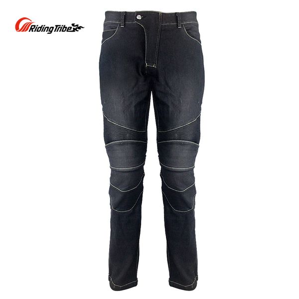 

riding tribe men's motorcycle jeans with protective gear motocross motorbike riding pants breathable straight trousers hp-11, Black;blue