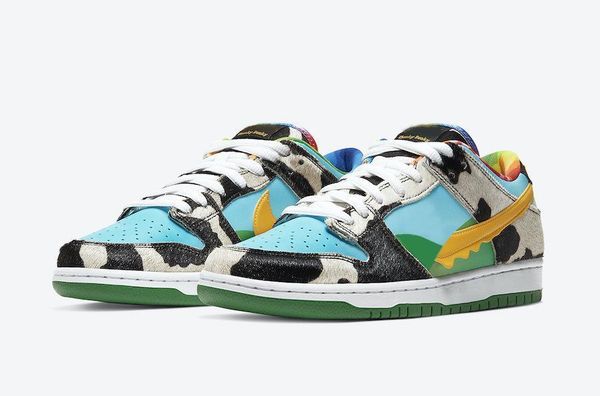 

sb 2020 dunk chunky dunky ben milk jerry's ice cream skateboard shoes for sale men women sport shoes size36-45, Black