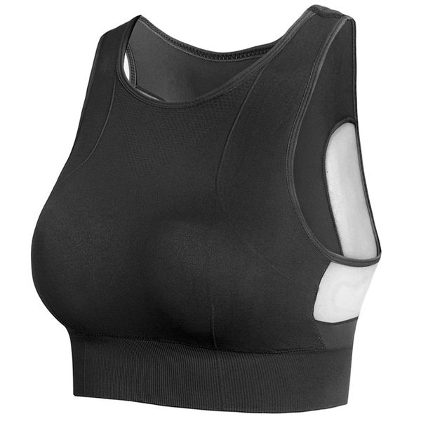 

women's seamless high impact sports bra with removable cups high support pink workout yoga bra back cutout activewear black xl, Black;blue