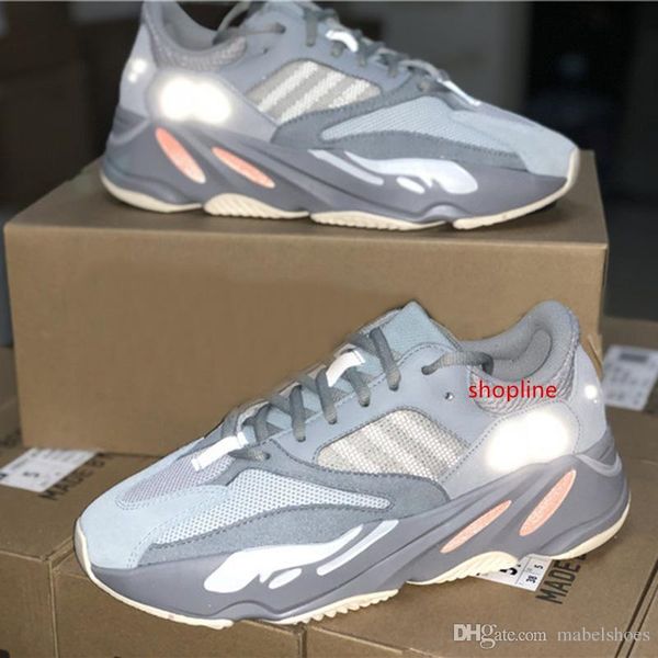 

новый 700 v2 инерционная волна бегун kanye west кроссовки модельер светятся в темноте basf спортивная спортивная обувь размер 36-48