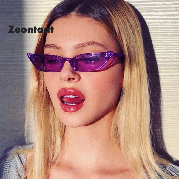 

zeontaat cat eyes sunglasses women fashion brand designer small red purple sun glasses ladies vintage candy color eyewear shades, White;black