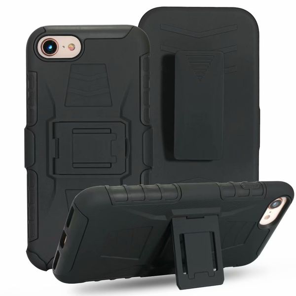 Estojo robusto grau militar robusto com cinto clipe giratório coldre kickstand para iphone 6 6s iphone 7 7 plus iphone 8 8 plus