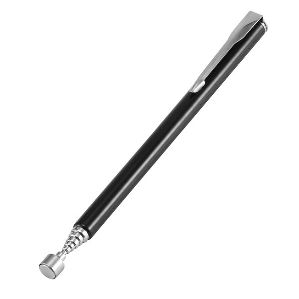 

1pcs 2lbs pen magnet picker retractable magnetic pickup stainless steel magnetic pen mounting picker tool black silver