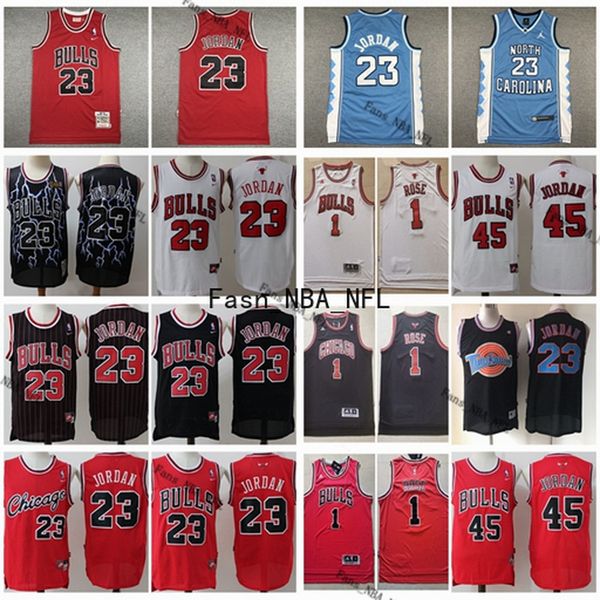 

vintage chicago bulls mens 23 michael jordan 1 derrick rose chicago bulls basketball jersey ncaa 23 jd north carolina jerseys, Black;red