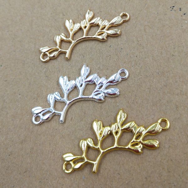 2019 38 16mm Gold Silver Tree Branch Connector Charm Metal