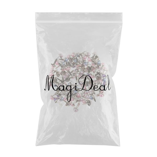 

200 pieces metal pearl head brads paper fastener for scrapbooking cardmaking decoration diy 6mm other decorative stickers