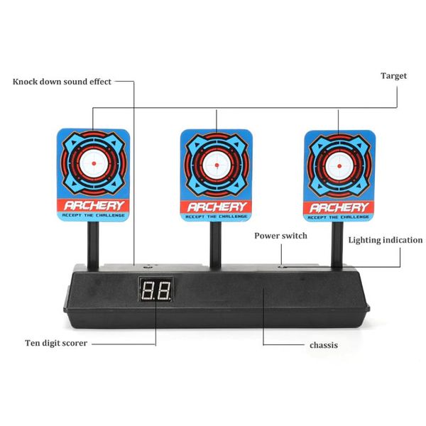 

intelligent auto-reset electronic scoring target for nerf n-strike elite/mega/rival series light sound scoring target