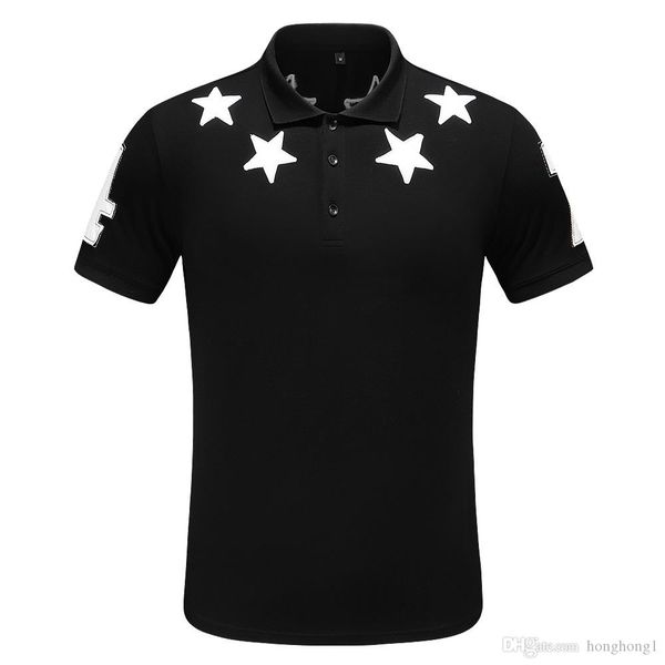 

19ss мужской polos бренд летом вышивка рубашки поло мужчин с коротким рукавом повседневный человека твердая polo shirt плюс мужчин париж tee, White;black