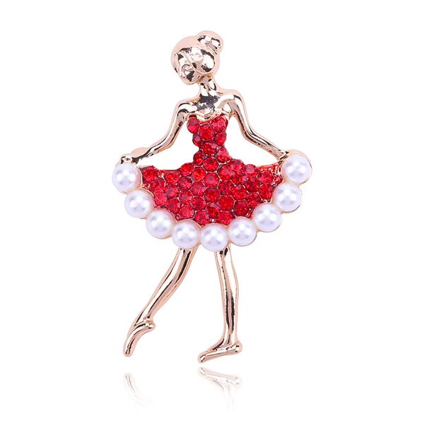 

zhang korean version alloy dance girl water drill brooch noble ceremony banquet commemoration, Gray