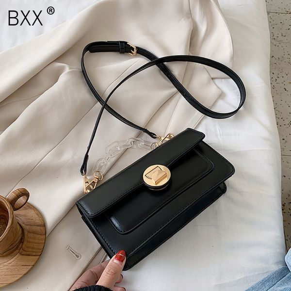 

bxx] pu leather crossbody bags for women 2020 spring fashion acrylic chain travel handbags purses shoulder messenger bag hl679