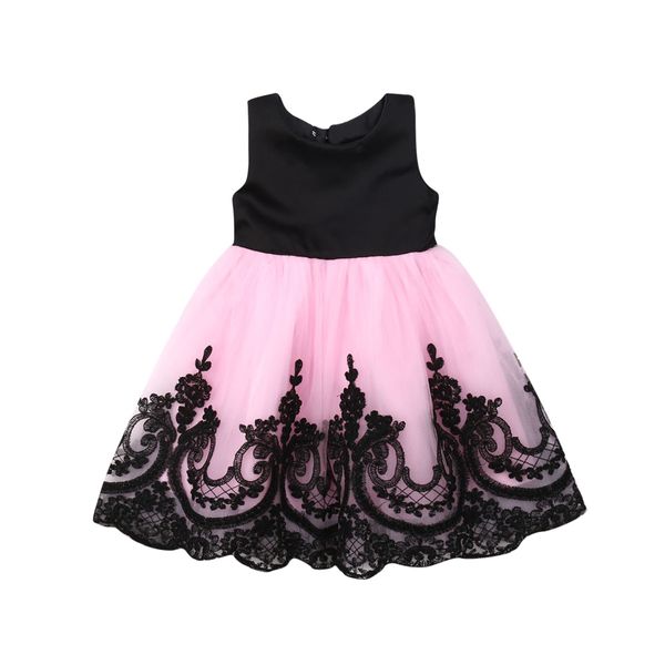 

Newest 1-6T Toddler Baby Kid Girls Princess Dress Black Bow Lace Tulle Tutu Party Wedding Birthday Dresses For Girls Costumes