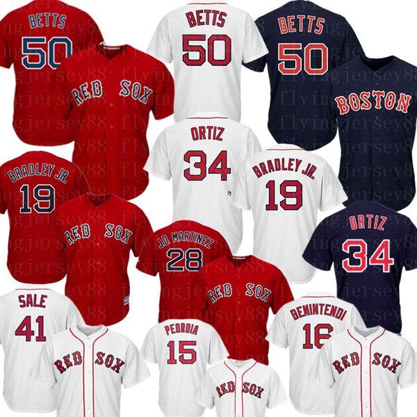 

Boston 50 Mookie Betts Red Sox Jersey Andrew Benintendi 34 David Ortiz 9 Ted Williams JD Martinez Dustin Pedroia Jerseys