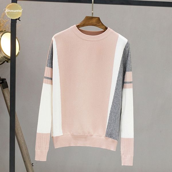 

winter autumn sweater women contrast color pullover jumper long sleeve pull knitted outwear o-neck femme, White;black
