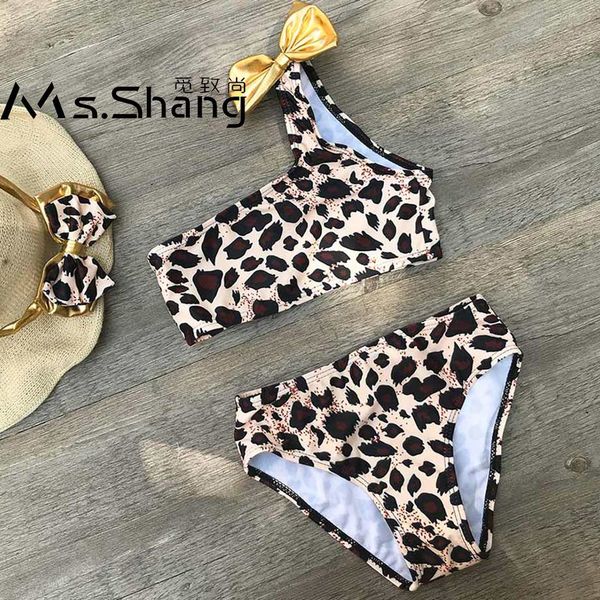 

1-6 years baby girl swimsuit kids leopard toddler girl bikini set lovely two piece children swimwear infant swimming suit