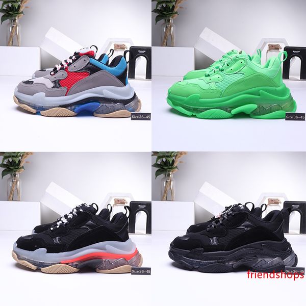 

original triple s designer casual shoes paris 17fw low old dad sneaker clear bubble midsole mens womens fashion size 36-45