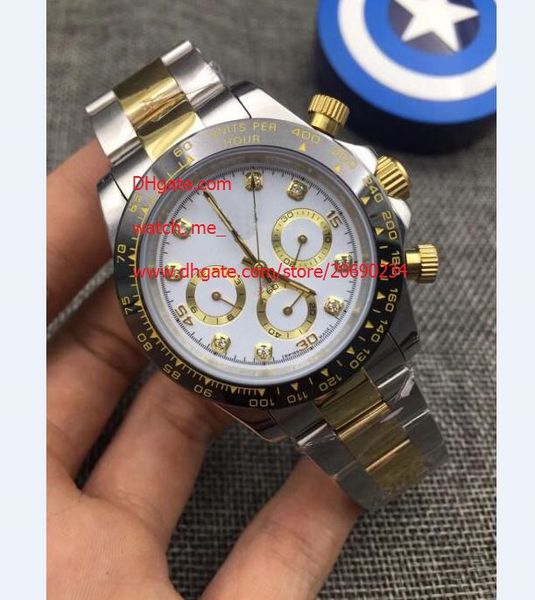 

3 color watch 40mm 116503 116523 sapphire yellow gold diamond no chronograph mechanical automatic mens watches, Slivery;brown