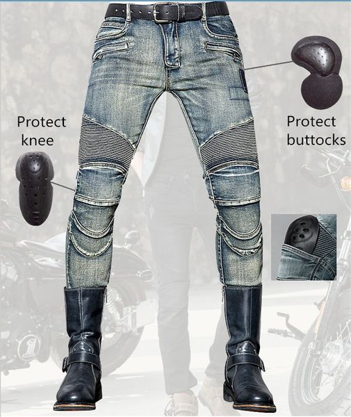 

uglybros guardian ubs017 jeans motorcycle protective pants vintage locomotive pants, Black;blue