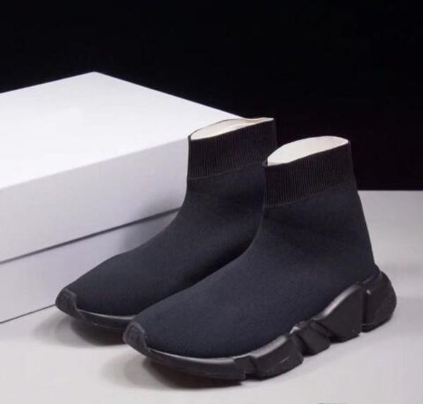 

men woman new slip-on elastic cloth speed trainer runner man shoes outdoors luxury casual shoes flat fashion socks boots, Black