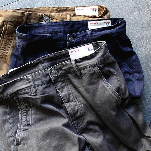 

nordic niche and name to restore ancient ways high-density cotton wash do old troupe, casual pants pants straight men, Black