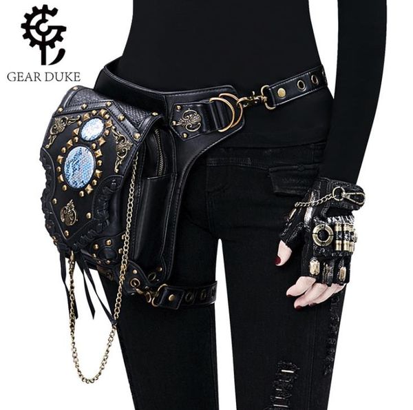 

europe and the united states explosion models ladies cross-body bag multi-function shoulder diagonal chain bag knight punk rock waist bag