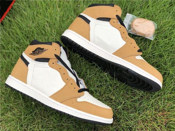 

2020 1 high og rookie of the year 1s gold harvest black basketball shoes men 555088 -700 authentic real leather sneakers size 7 -13