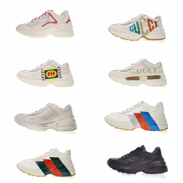 

with box 2019 Fashion Ace embroidered sneaker Casual Dad Shoes Men Women Beige Black Bee Rhyton Pour Hommes Designer shoes