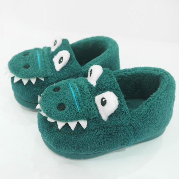 

girl slippers cute animal home slippers toddler boys girls fluffy little kids shoes warm cute duck plush thickening pantuflas, Black;grey