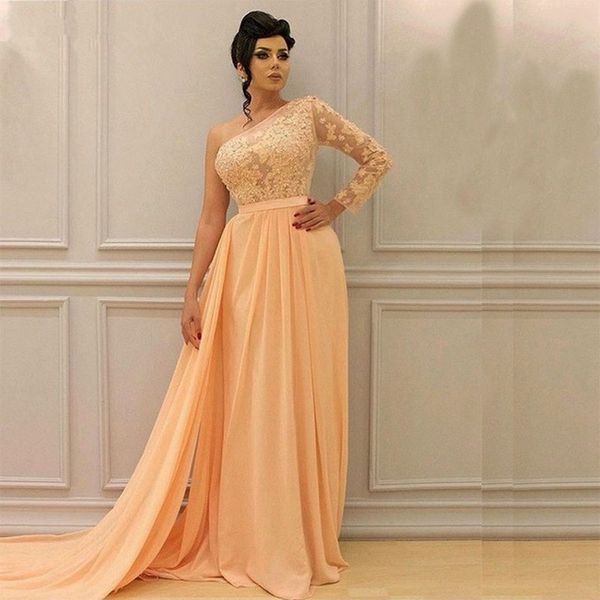 

prom long sleeves plus size dresses arabic lace dress 2020 long, Black