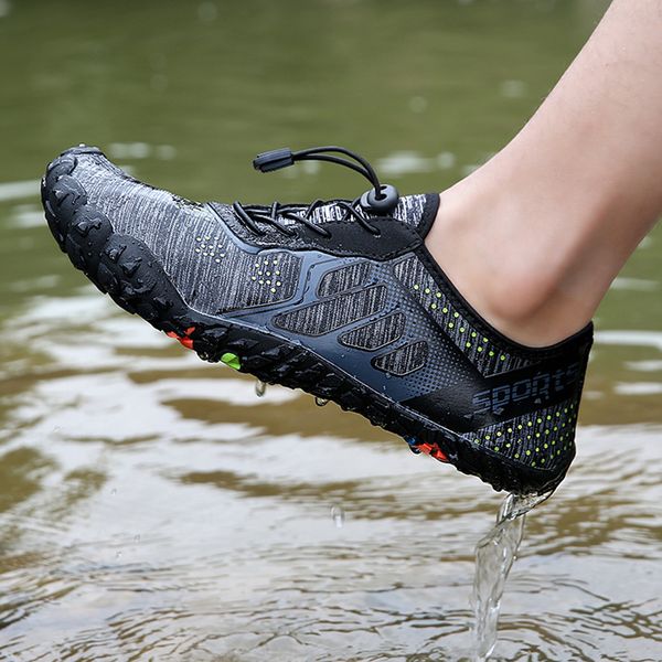 

men quick-dry water shoes pool beach swim drawstring creek diving shoe summer water upstream shoes wearable sport mesh shoe, Black