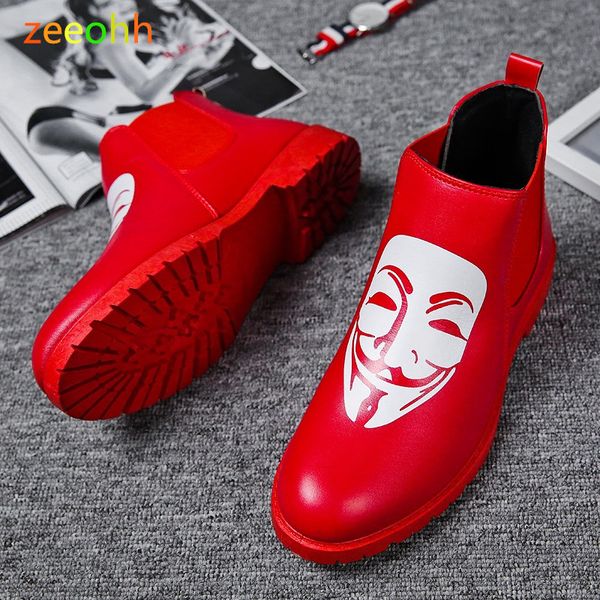 

super cool men boots formal high brands ankle dress male shoes low heel oxfords botas masculino motorcycle, Black