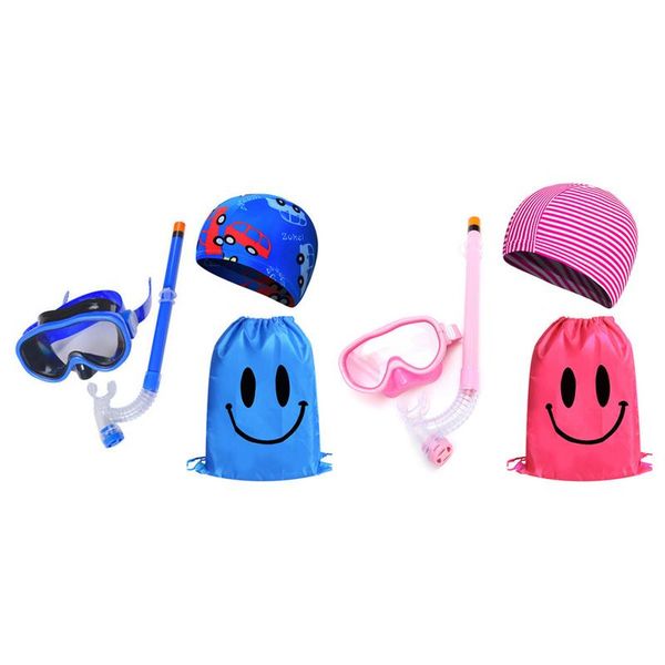 

kids diving anti-fog goggle mask breathing tube swimming shockproof glasses band snorkeling underwater accessories set
