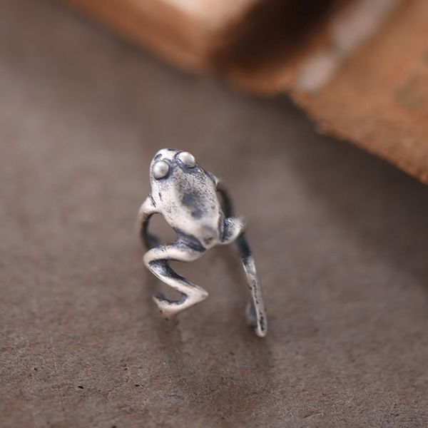 

1 piece 925 sterling silver frog ear clip earrings prevent allergy non perforated retro women exaggerated offbeat jewelry