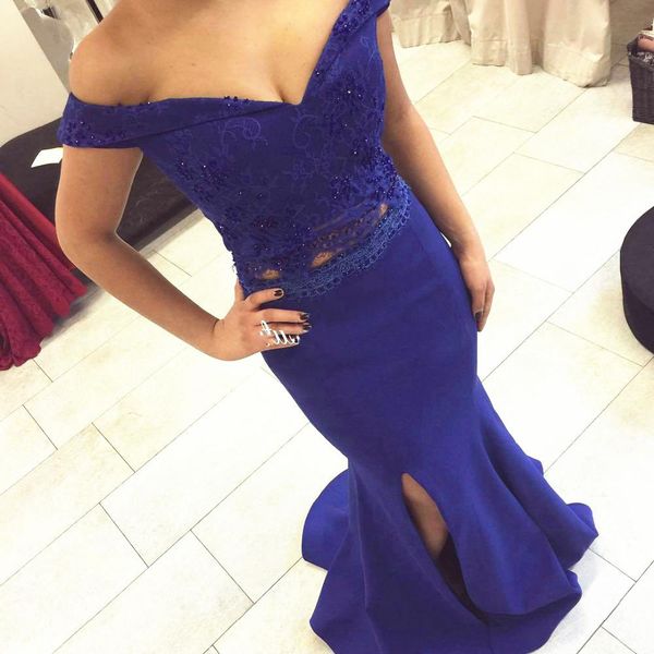 

two pieces cap sleeve lace pageant evening dresses women's side split prom party dress, Black