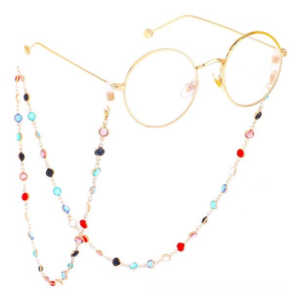

colorful glass beads presbyopic manual glasses chain presbyopic glasses anti-lost chain