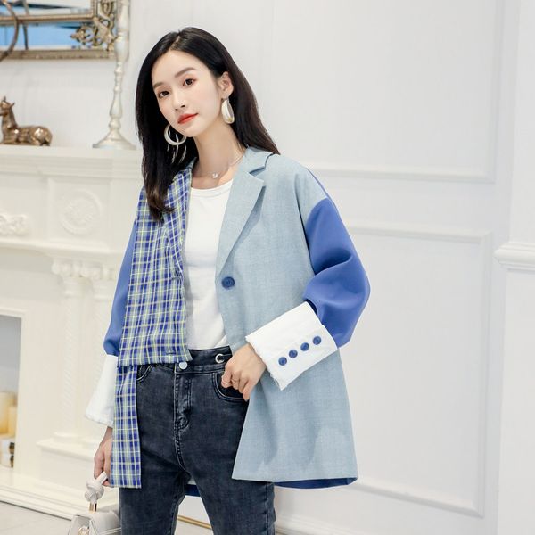 

women's suits & blazers blazer feminino joint suit jacket womens spring and autumn style design casual outside loose-fit elegant, White;black