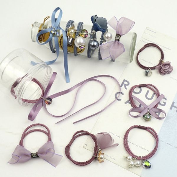 High Elastic Hair Bands Solid Pearl Stretch Hair Ties For Women