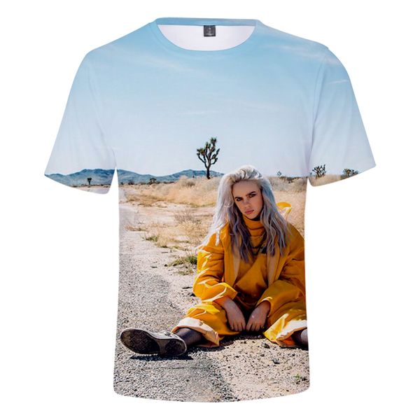 

fashion billie eilish new billie eilish t shirt popular men women summer short sleeves 3d t shirt suitable girls boys tees, White;black